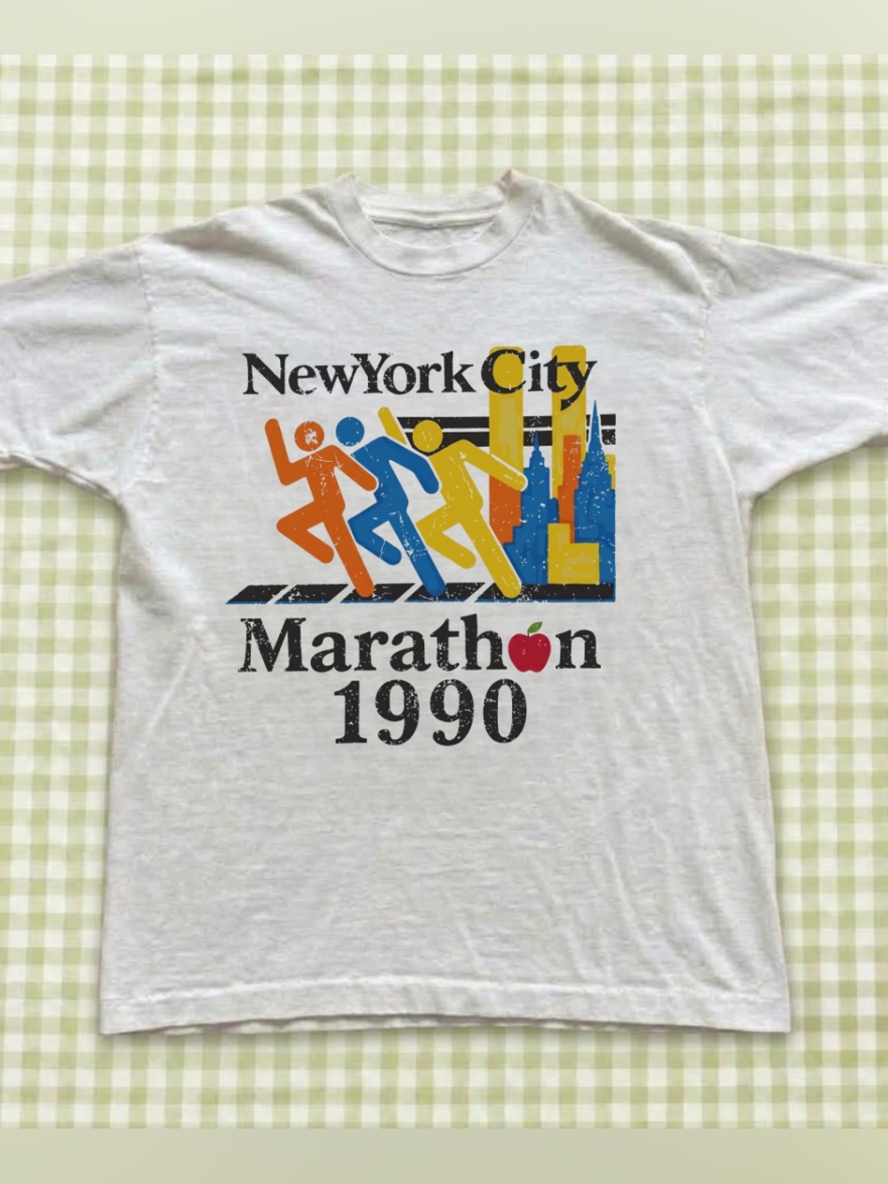 NewYork City Marathon 1990 Graphic Tee - Gildan White Classic Shirt